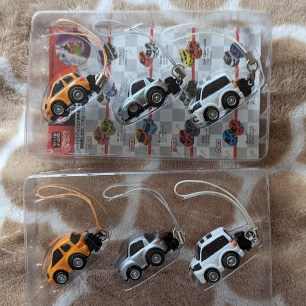 Toy car cell phone charms
